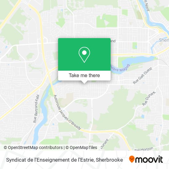 Syndicat de l'Enseignement de l'Estrie map