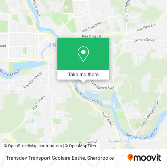 Transdev Transport Scolaire Estrie map