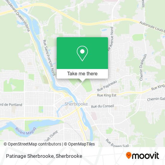 Patinage Sherbrooke map