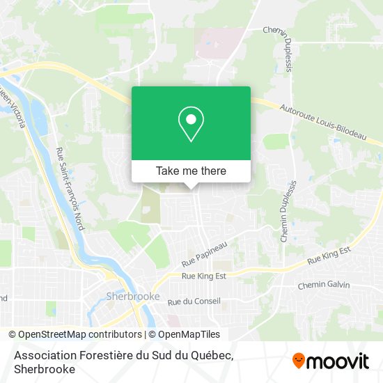 Association Forestière du Sud du Québec map