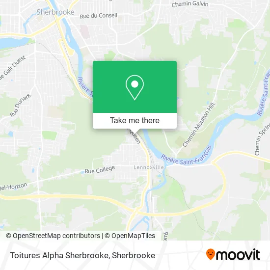 Toitures Alpha Sherbrooke map