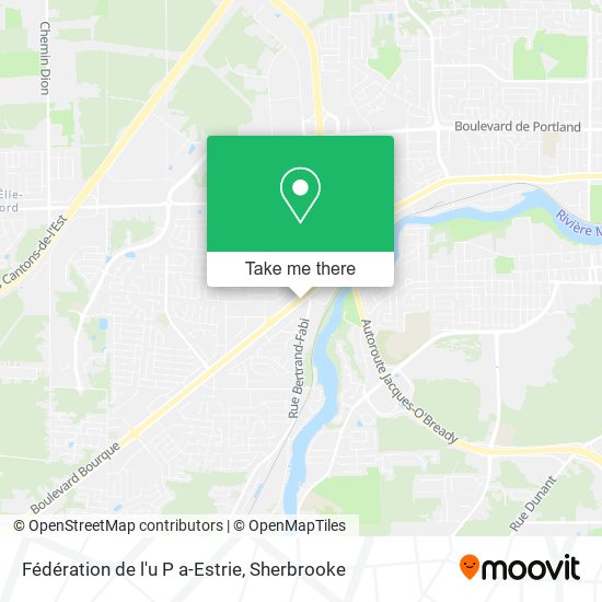 Fédération de l'u P a-Estrie map