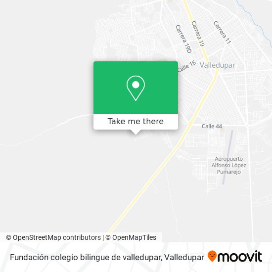 Mapa de Fundación colegio bilingue de valledupar