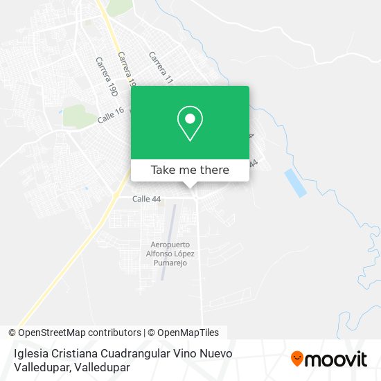 Iglesia Cristiana Cuadrangular Vino Nuevo Valledupar map