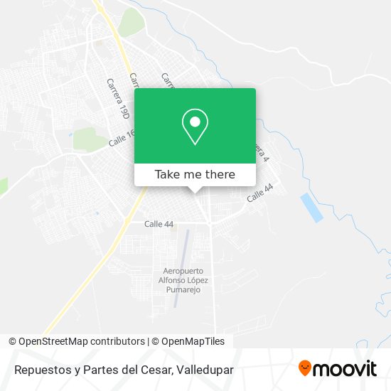 Mapa de Repuestos y Partes del Cesar