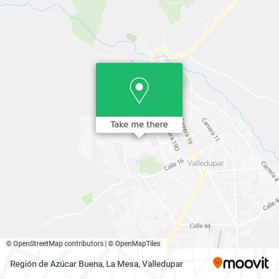 Mapa de Región de Azúcar Buena, La Mesa