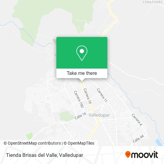 Mapa de Tienda Brisas del Valle