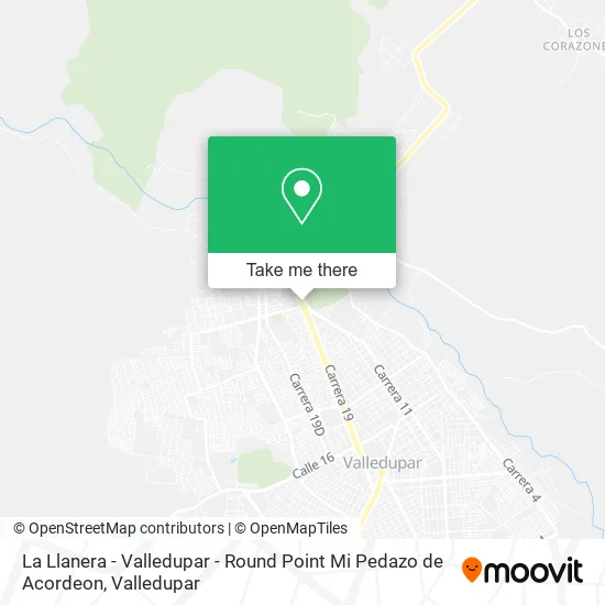La Llanera - Valledupar - Round Point Mi Pedazo de Acordeon map