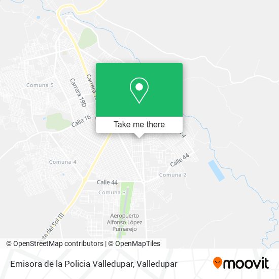 Mapa de Emisora de la Policia Valledupar