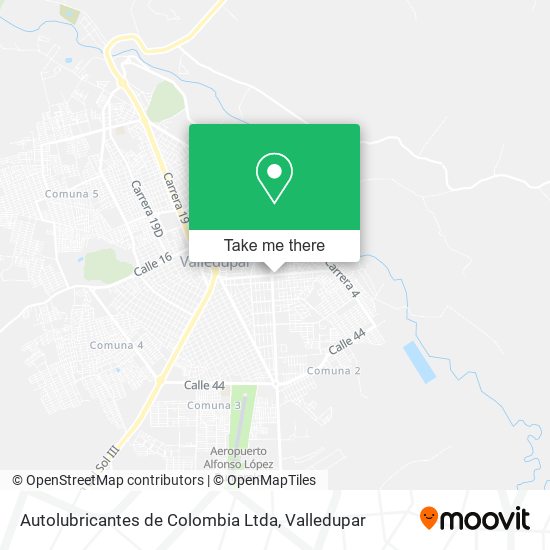 Mapa de Autolubricantes de Colombia Ltda
