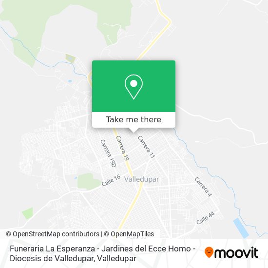 Mapa de Funeraria La Esperanza - Jardines del Ecce Homo - Diocesis de Valledupar