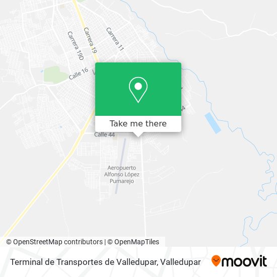 Mapa de Terminal de Transportes de Valledupar