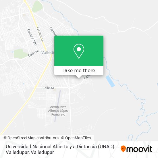 Mapa de Universidad Nacional Abierta y a Distancia (UNAD) Valledupar