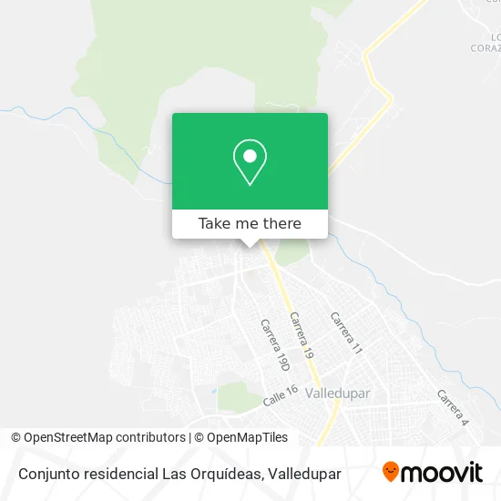 Mapa de Conjunto residencial Las Orquídeas