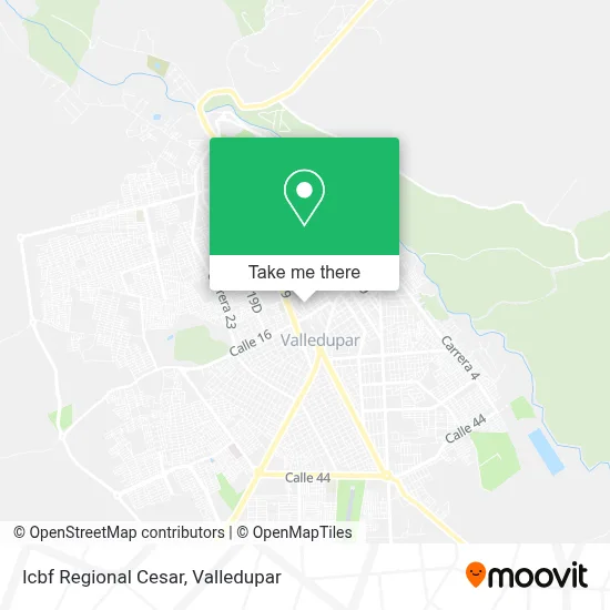 Icbf Regional Cesar map