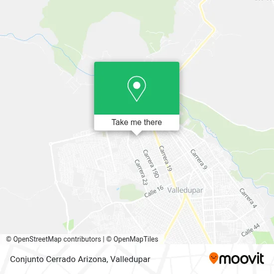 Conjunto Cerrado Arizona map