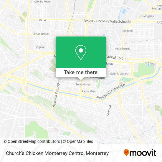 Mapa de Church's Chicken Monterrey Centro