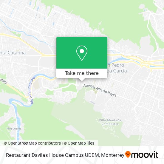 Restaurant Davila's House Campus UDEM map