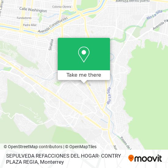 Mapa de SEPULVEDA REFACCIONES DEL HOGAR- CONTRY PLAZA REGIA