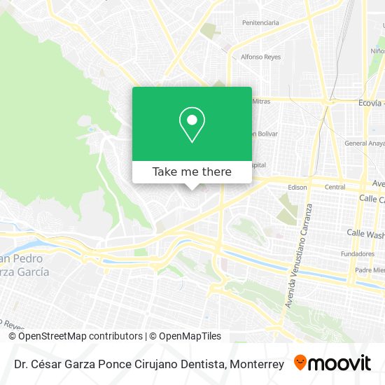 Mapa de Dr. César Garza Ponce Cirujano Dentista