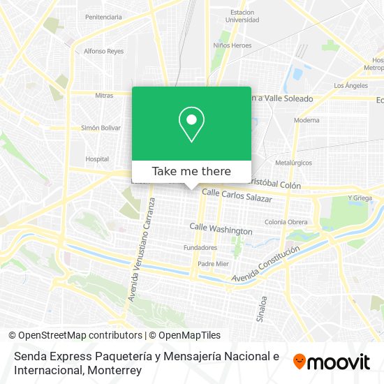 Senda Express Paquetería y Mensajería Nacional e Internacional map