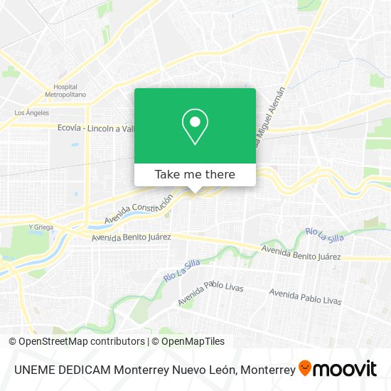 UNEME DEDICAM Monterrey Nuevo León map
