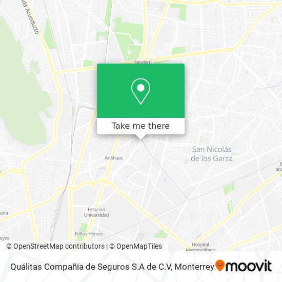 Quálitas Compañía de Seguros S.A de C.V map