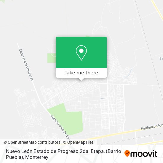 Mapa de Nuevo León Estado de Progreso 2da. Etapa, (Barrio Puebla)