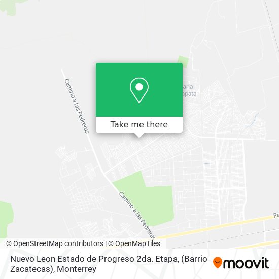 Mapa de Nuevo Leon Estado de Progreso 2da. Etapa, (Barrio Zacatecas)