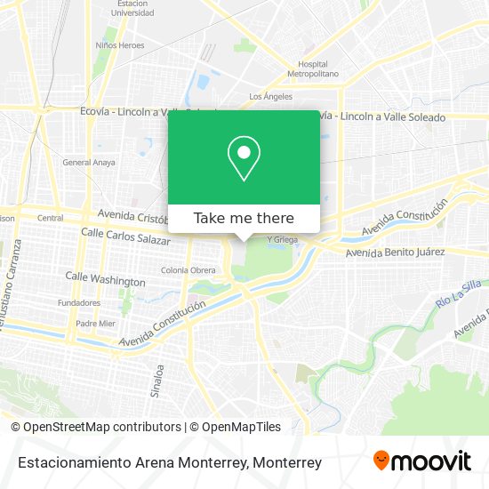 Estacionamiento Arena Monterrey map