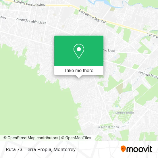 Ruta 73 Tierra Propia map