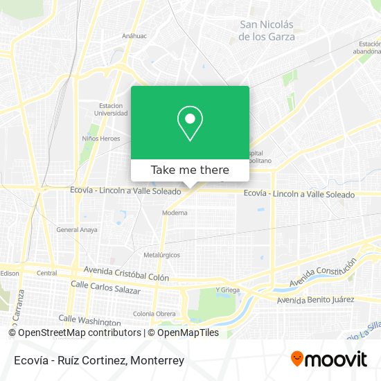 Mapa de Ecovía - Ruíz Cortinez