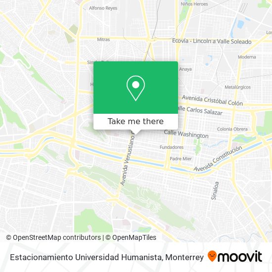 Mapa de Estacionamiento Universidad Humanista