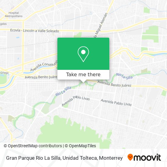 Mapa de Gran Parque Río La Silla, Unidad Tolteca