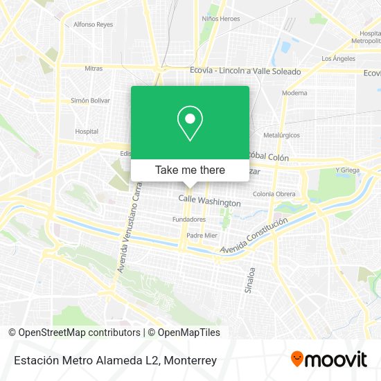 Mapa de Estación Metro Alameda L2