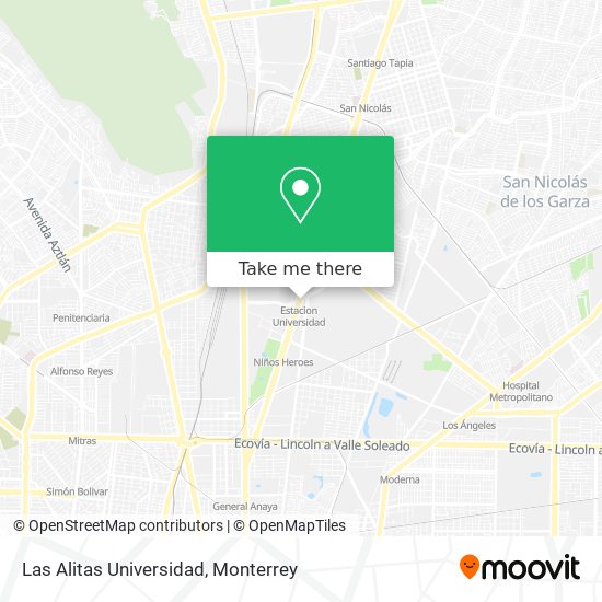 Las Alitas Universidad map
