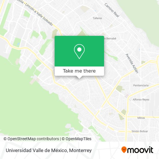 Mapa de Universidad Valle de México
