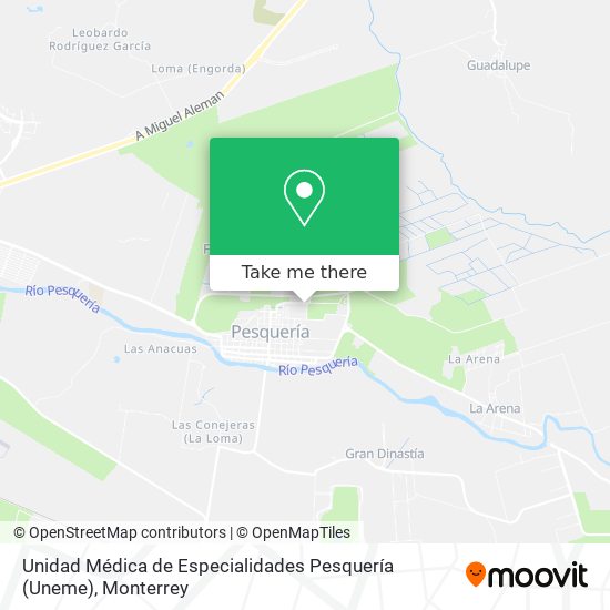 Unidad Médica de Especialidades Pesquería (Uneme) map