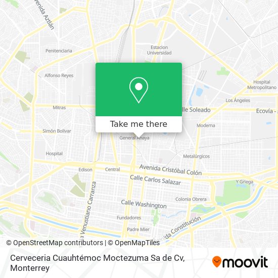 Mapa de Cerveceria Cuauhtémoc Moctezuma Sa de Cv