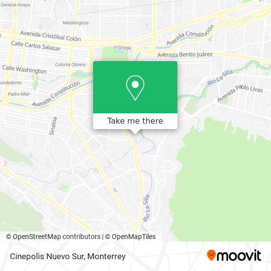 Mapa de Cinepolis Nuevo Sur