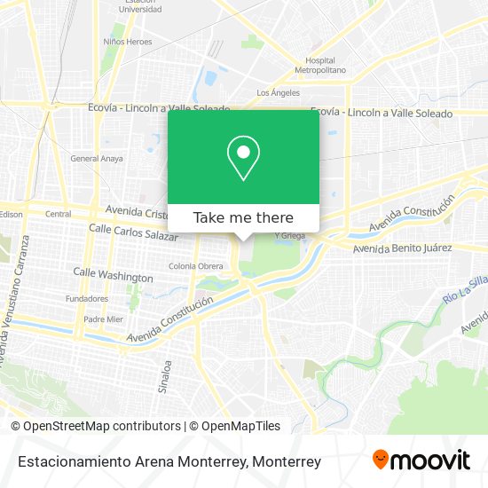 Estacionamiento Arena Monterrey map