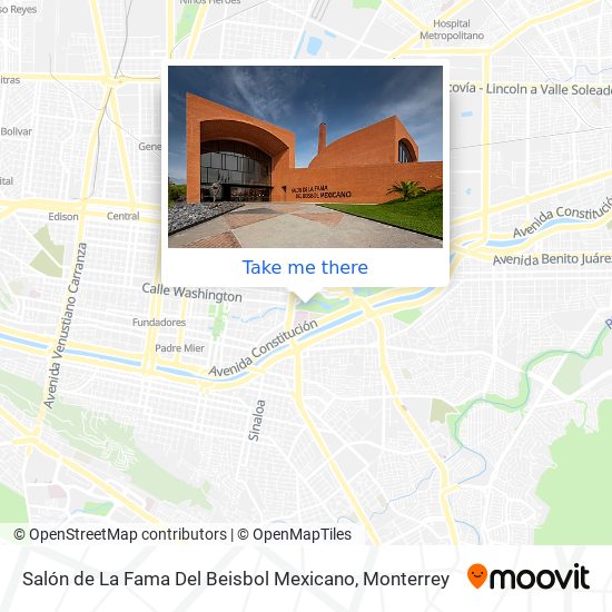 Mapa de Salón de La Fama Del Beisbol Mexicano
