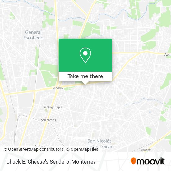 Chuck E. Cheese's Sendero map