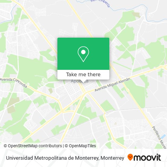 Mapa de Universidad Metropolitana de Monterrey