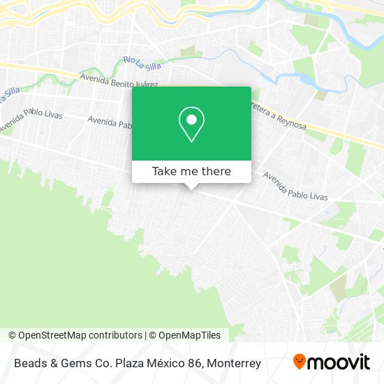 Mapa de Beads & Gems Co. Plaza México 86