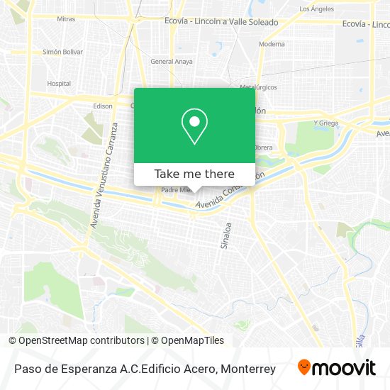 Paso de Esperanza A.C.Edificio Acero map