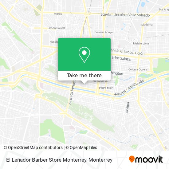 El Leñador Barber Store Monterrey map