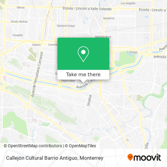 Callejón Cultural Barrio Antiguo map