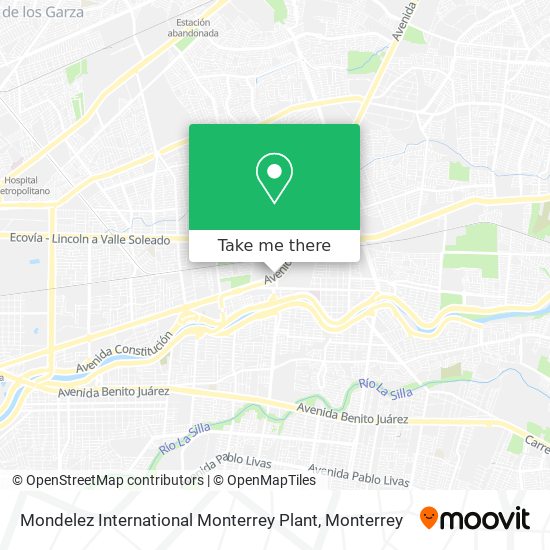 Mapa de Mondelez International Monterrey Plant