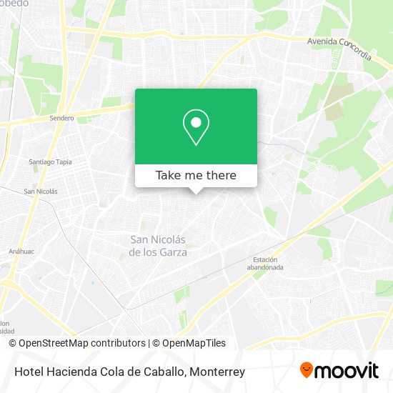 Hotel Hacienda Cola de Caballo map